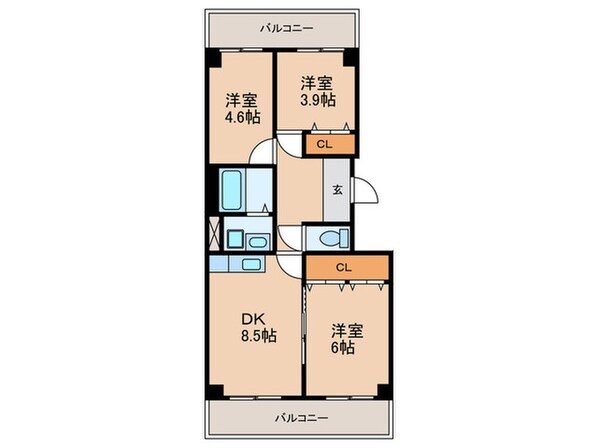 エバーグリーン門真(1214)の物件間取画像